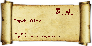 Papdi Alex névjegykártya