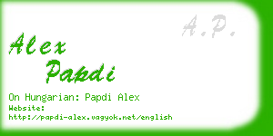 alex papdi business card